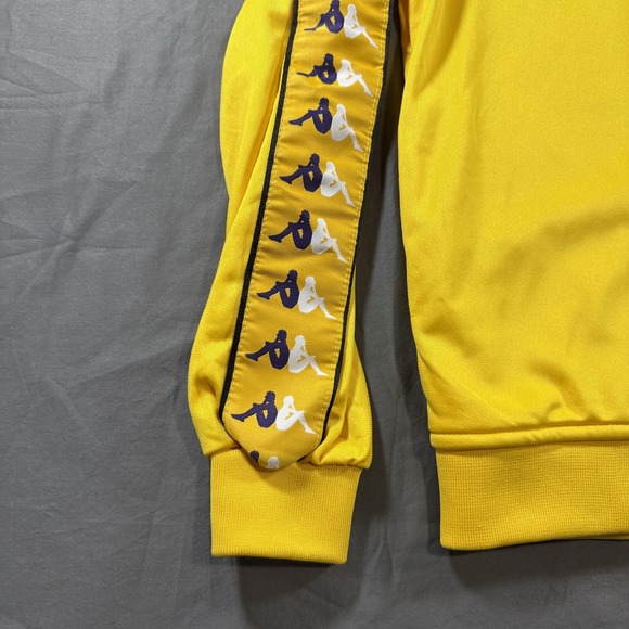 Kappa Track Jacket Youth 10 Yellow Banda Logo Full Zip Athletic Top Sports - Picture 5 of 11